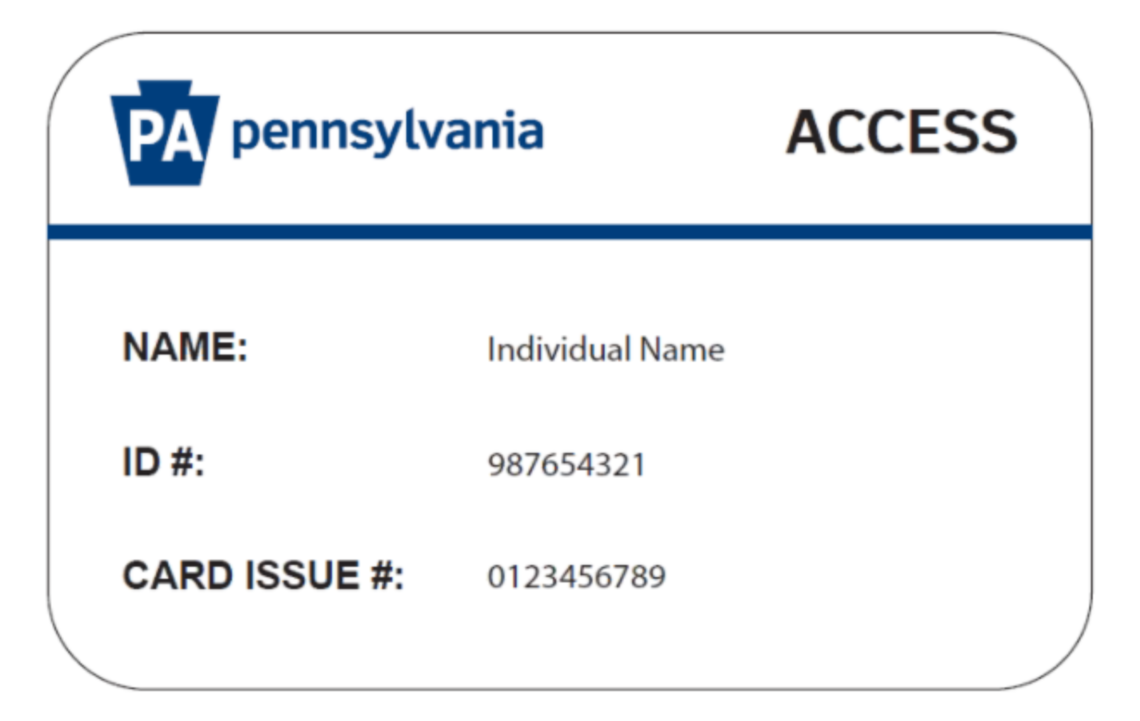 580.6 Pennsylvania EBT ACCESS Card