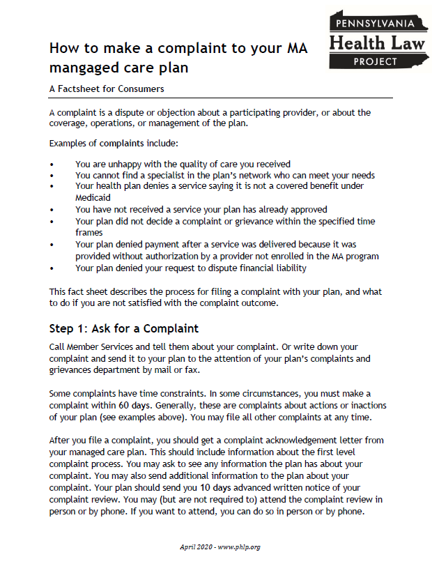 complaint fact sheet thumbnail